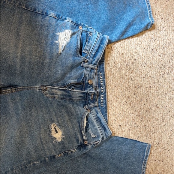 American Eagle Outfitters Distressed Blue Flare Jeans - Picture 4 of 4